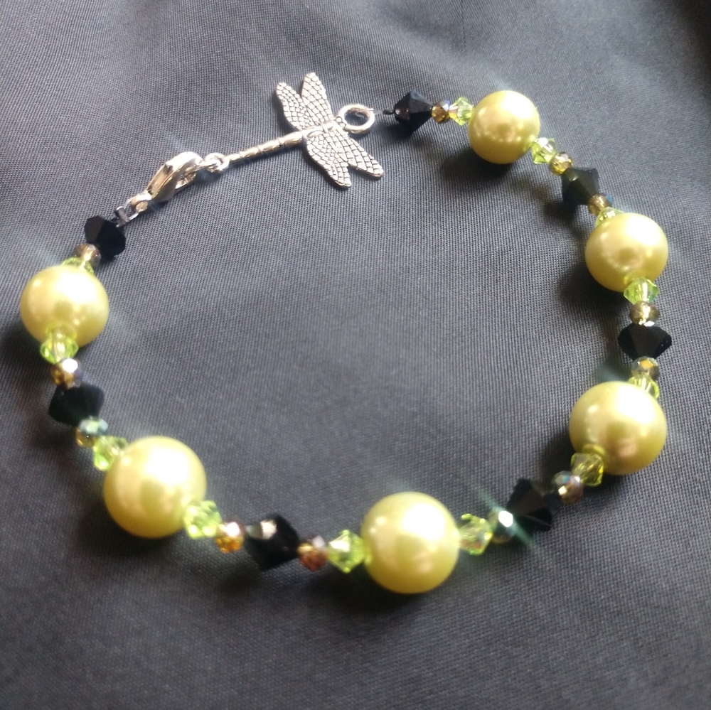 Halloween Green Sparkle Bead Bracelet
